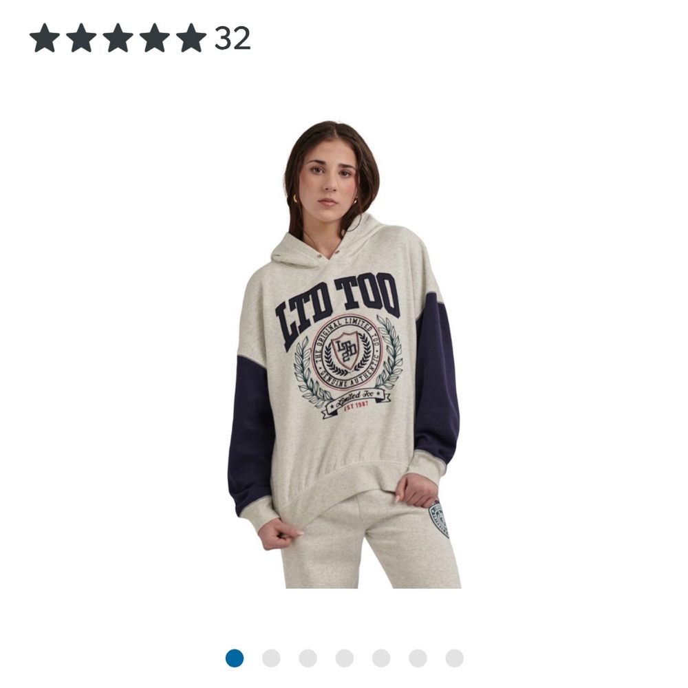 NWT Limited Too Girls Varsity Pullover Hoodie - Picture 5 of 8
